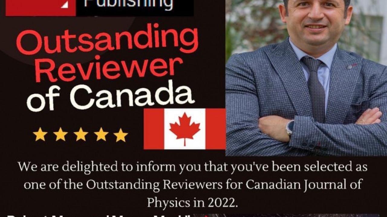 Kanada’dan Kıbrıslı Fizik profesörüne “Outstanding Reviewer of Canada” ödülü.