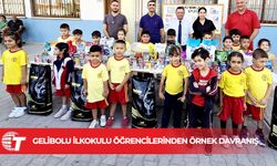 Gelibolu İlkokulu öğrencilerinden hayvan barınağına destek