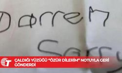 Çaldığı yüzüğü “özür dilerim” notuyla geri gönderdi