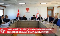 2025 Mali Yılı Bütçe Yasa Tasarısı yarın komitede ele alınmaya başlanıyor