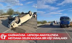 Gazimağusa - Lefkoşa Anayolu’nda meydana gelen kazada bir kişi yaralandı