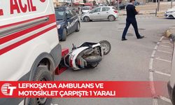 Lefkoşa’da ambulans ve motosiklet çarpıştı: 1 yaralı