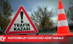 Akdoğan-Yiğitler ana yolunda korkutan kaza: Motosiklet sürücüsü ağır yaralı!