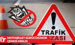 Kırmızı ışıkta geçti, motorcunun çenesi kırıldı