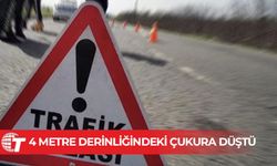 4 metre derinliğindeki çukura düştü: 2 yaralı