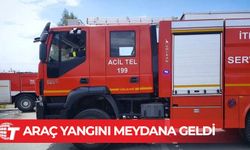 Seyir halindeki araçta yangın meydana geldi