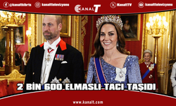 Prenses Kate Middleton 2 bin 600 elmaslı taçla ziyafete katıldı