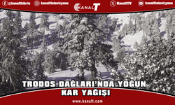 Trodos Dağları’nda yoğun kar yağışı