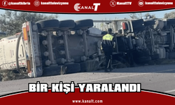 Beton mikseri devrildi