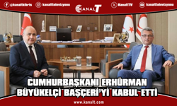 Cumhurbaşkanı Erhürman, Türkiye'nin Lefkoşa Büyükelçisi Ali Murat Başçeri’yi kabul etti