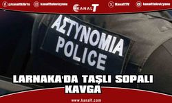 Larnaka'da 2 grup arasında taşlı sopalı kavga