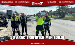Trafik denetimleri: 480 sürücüye yasal işlem, 59 araç trafikten men, bir tutuklu