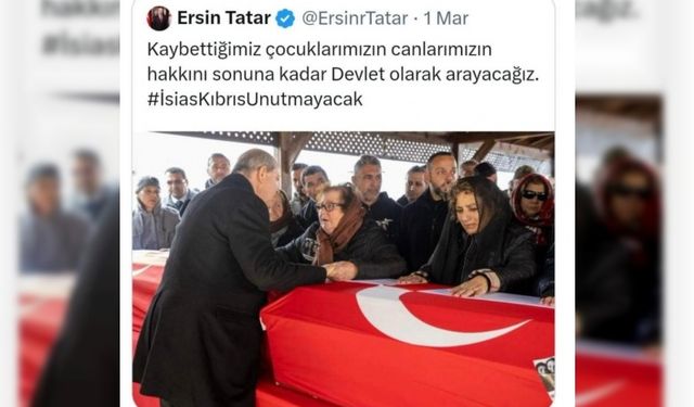 Cumhurbaşkanı Ersin Tatar’dan acılı ailelerin Twitter'daki adalet arayışına destek