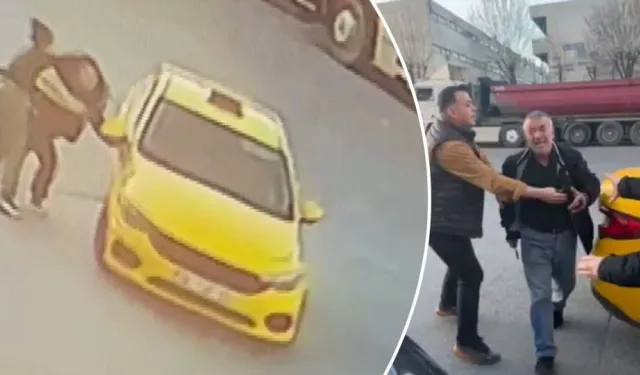 Yolcular aracı tekmeledi, taksici İngiliz anahtarıyla karşılık verdi