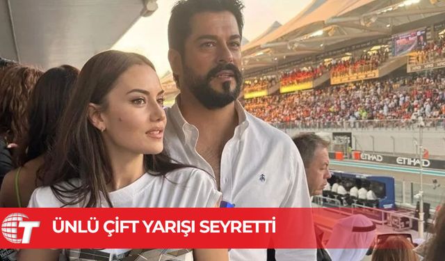 Burak Özçivit ve Fahriye Evcen çiftinden Abu Dabi'de Formula 1 heyecanı