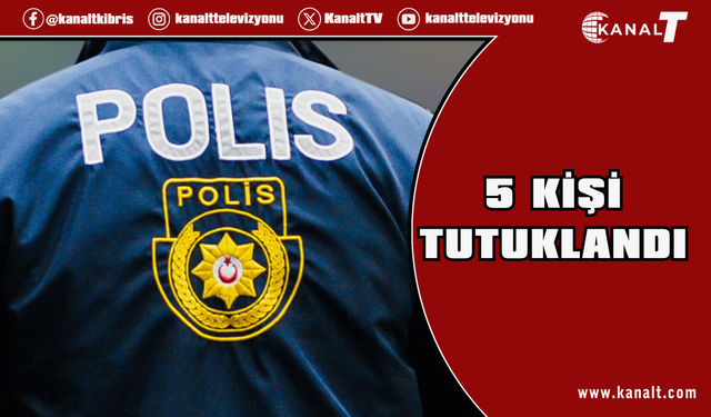 İkamet izinsiz 5 kişi tutuklandı