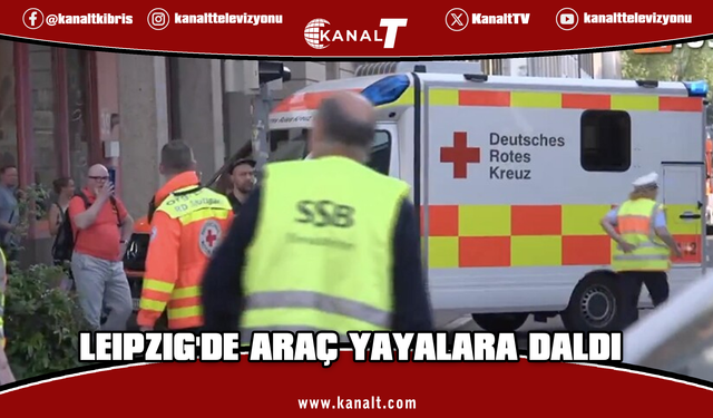 Almanya'nın Leipzig kentinde bir araç yayaların arasına daldı