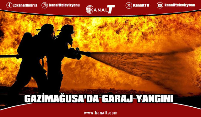 Gazimağusa’da garaj yangını: Boya, tiner ve çeşitli eşyalar zarar gördü