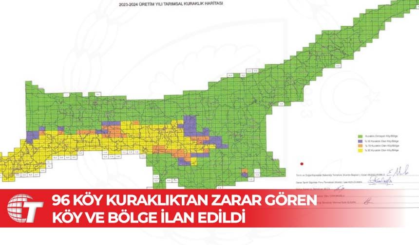 96 köy kuraklıktan zarar gören köy ve bölge ilan edildi