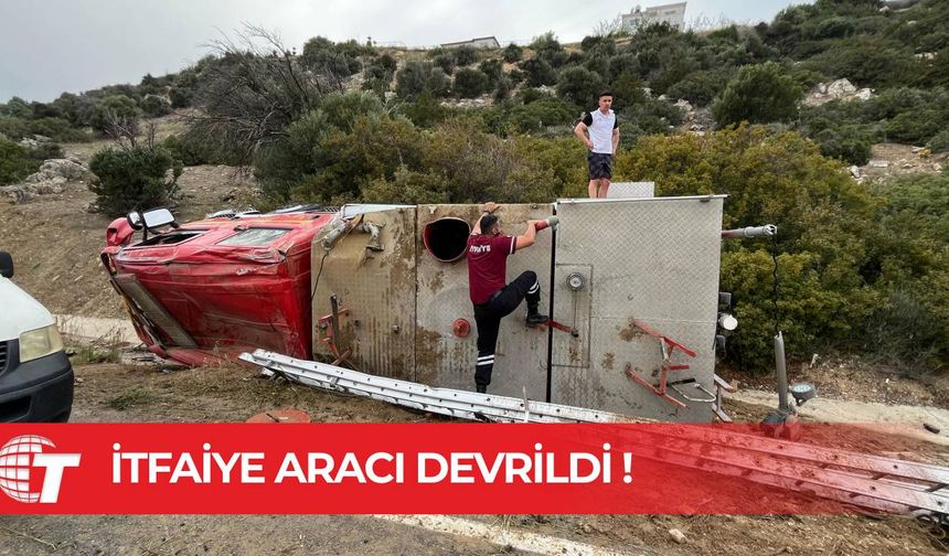İtfaiye Aracı Devrildi 2 İtfaiyeci Yaralandı