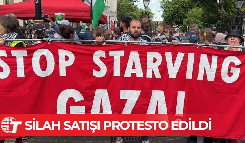 Londra'da binlerce kişi, İngiltere'nin İsrail'e silah satışını pr