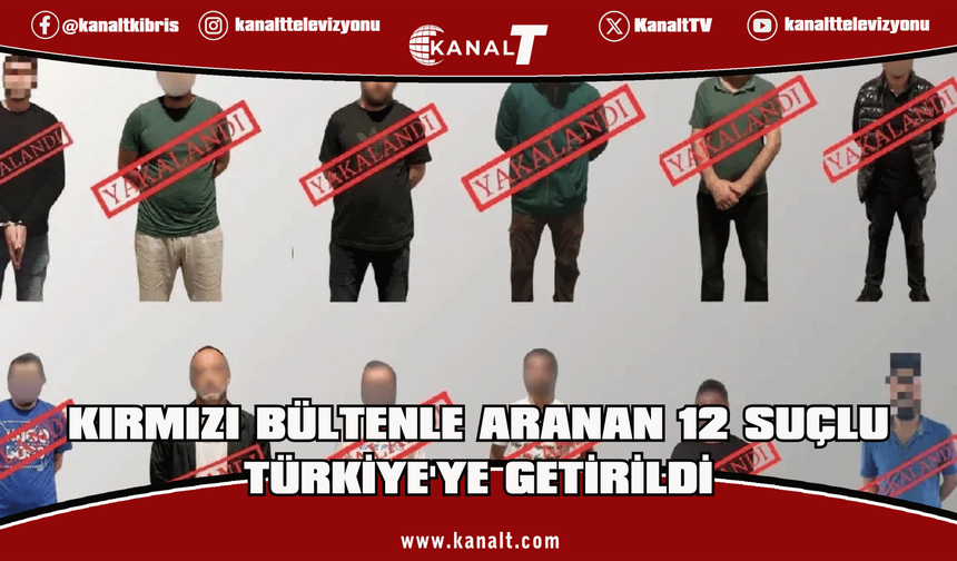 Kırmızı bültenle aranan 12 suçlu Türkiye'ye getirildi