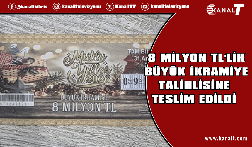 8 milyon TL’lik büyük ikramiye talihlisine teslim edildi