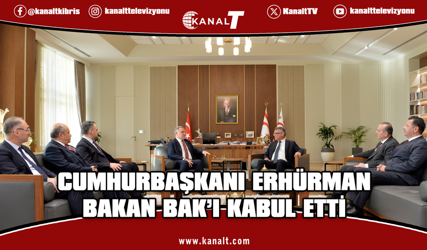 Cumhurbaşkanı Erhürman, Türkiye Gençlik ve Spor Bakanı Osman Aşkın Bak’ı kabul etti