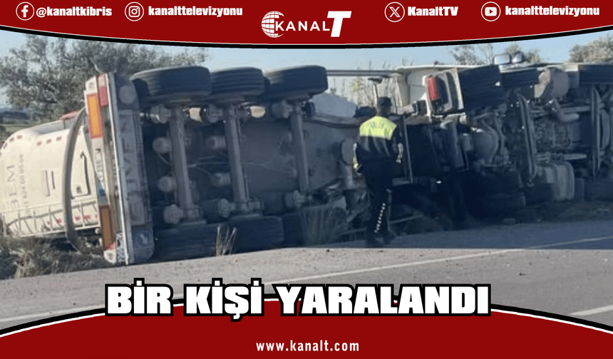 Beton mikseri devrildi