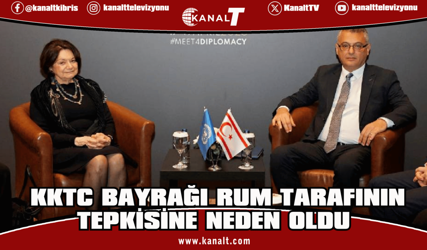 Erhürman-Dicarlo görüşmesinde yer alan KKTC bayrağı Rum tarafının tepkisine neden oldu