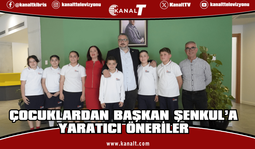 23 Nisan İlkokulu öğrencileri Girne Belediye Başkanı Şenkul’u ziyaret etti