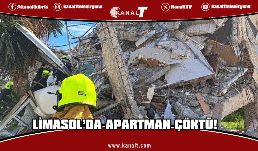 Limasol'da bir apartman çöktü: 4 yaralı