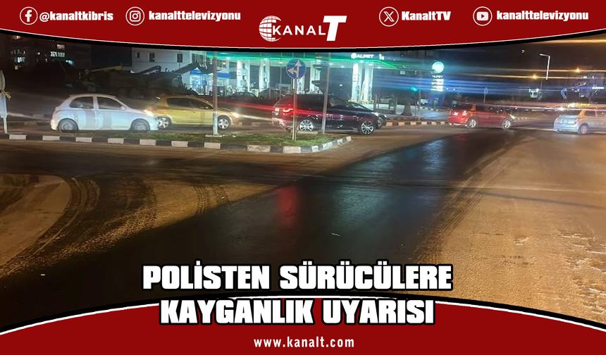 Polis'ten sürücülere uyarı: Gönyeli'de yola atık madde döküldü