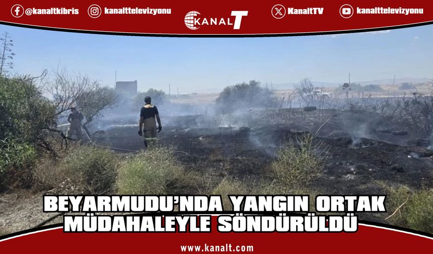 Ara bölgede çıkan yangın Kıbrıslı Türk, Rum ve İngiliz ekiplerinin ortak müdahalesiyle kontrol altına alındı