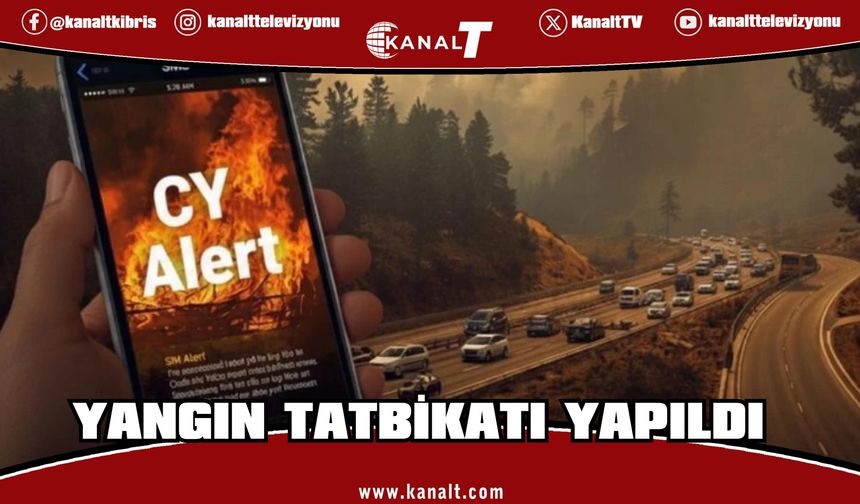 Larnaca'nın Ora köyünde CY-Alert uyarı sistemi kullanılarak yangın tatbikatı yapıldı