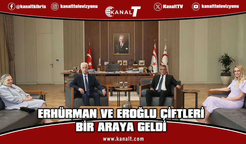 Cumhurbaşkanı Tufan Erhürman ve eşi, Derviş Eroğlu ve eşiyle görüştü