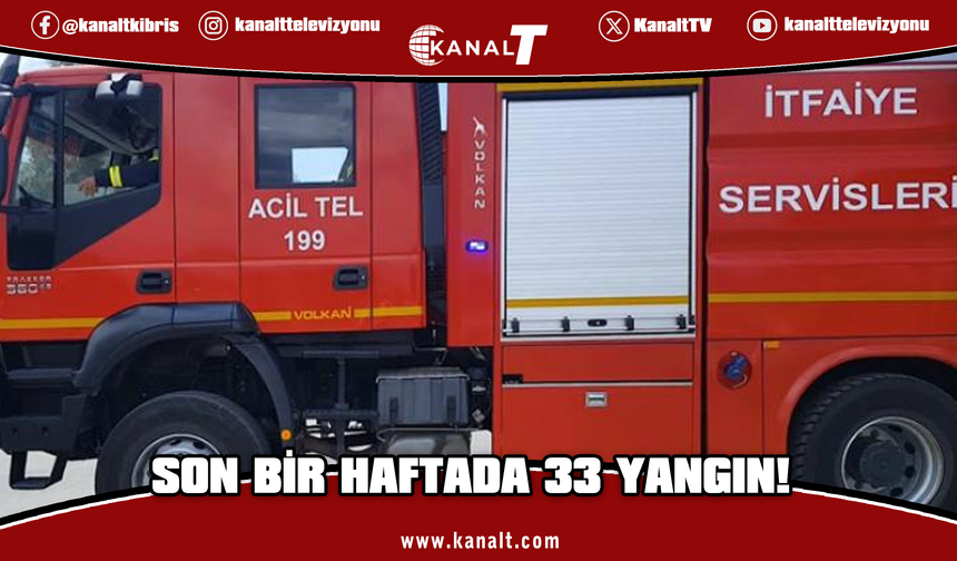 Haftalık itfaiye raporu: 33 yangın ve 23 özel servis olayı