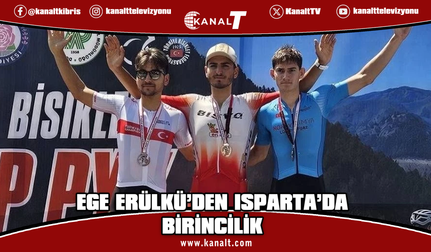 Kıbrıslı Türk bisikletçi Ege Erülkü, Isparta’daki yol yarışının ilk gününü zirvede tamamladı