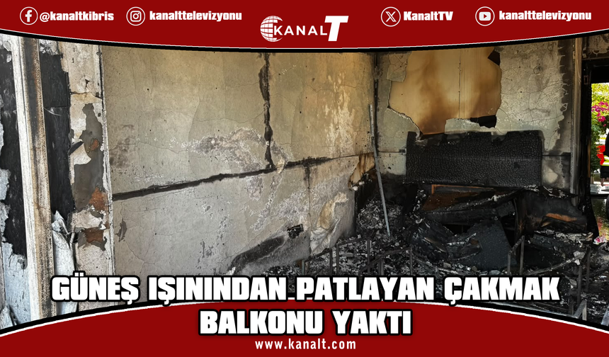Gönyeli'de yangın: Güneş ışınından patlayan çakmak evi savaş alanına çevirdi