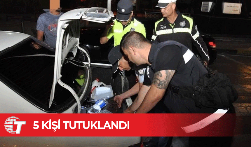 Güzelyurt-Lefkoşa ana yolunda uyuşturucudan 5 kişi tutuklandı