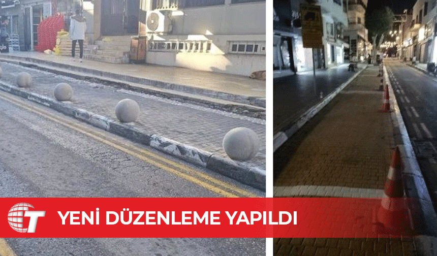 Girne’de Atatürk Caddesi’nde düzenlemeler yapıldı