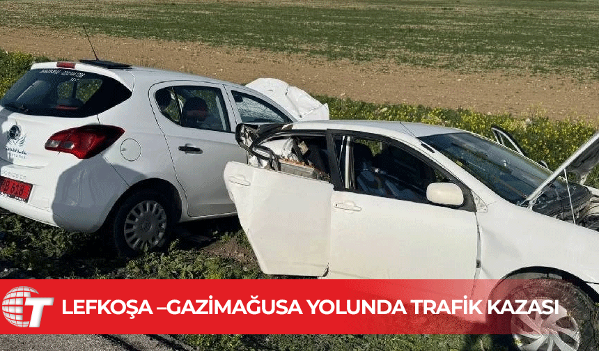 Lefkoşa-Gazimağusa ana yolunda trafik kazası: 2 yaralı