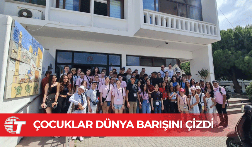 Farklı ülkelerden çocuklar Girne’de dünya barışı temasıyla resim çizdi