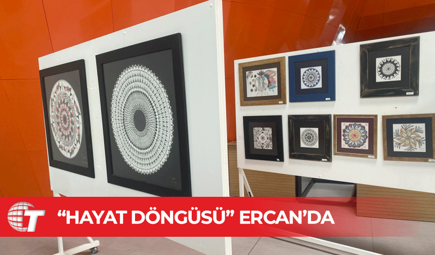 Ferdiye Yurdakul’un “Hayat Döngüsü” konulu sergisi Ercan Havalimanı’nda açıldı