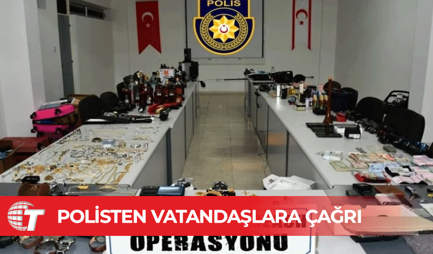 Çalıntı eşyalar İskele Polis Müdürlüğü'nde muhafaza altında