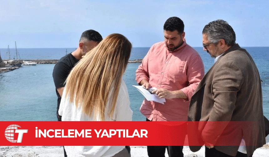 Girne Belediyesi ve İnşaat Mühendisleri Odası, Girne Kalesi mevkiinde inceleme gerçekleştirdi