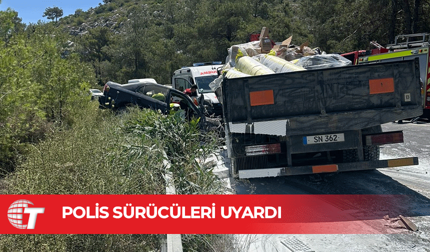 Girne-Değirmenlik yolunda kazanın ardından kumlama yapıldı