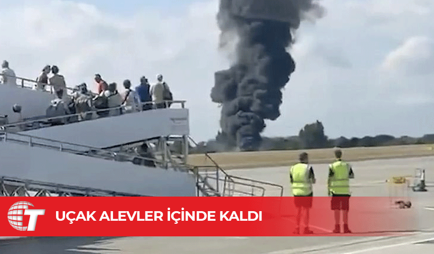Beech B200 tipi uçak alev topuna döndü
