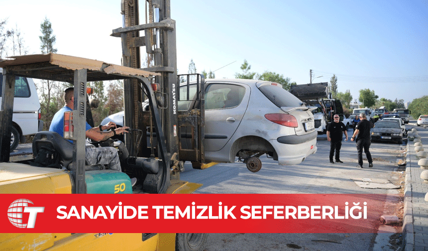 Lefkoşa Organize Sanayi Bölgesi’ndeki hurda araçlar kaldırılıyor