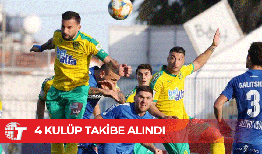 Güney Kıbrıs’ta 4 futbol kulübü vergi ve sosyal güvenlik borçları nedeniyle takibe alındı